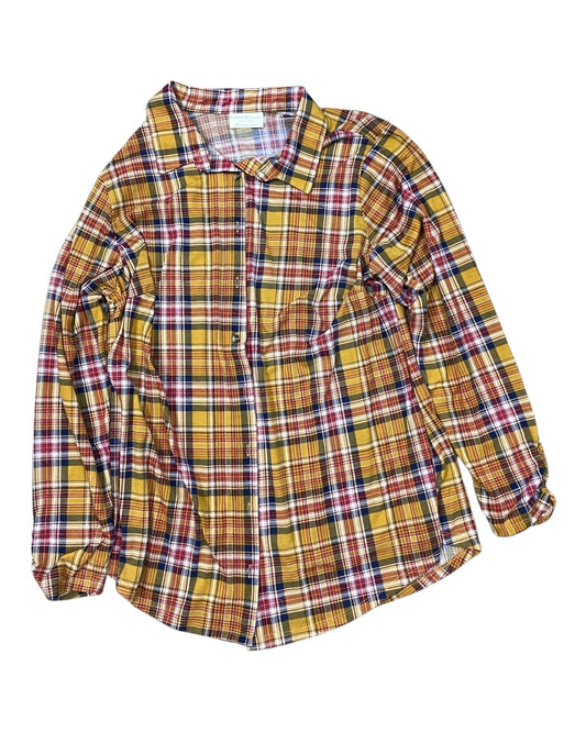 Blouse Ls By Bobbie Brooks In Yellow, Size:2X