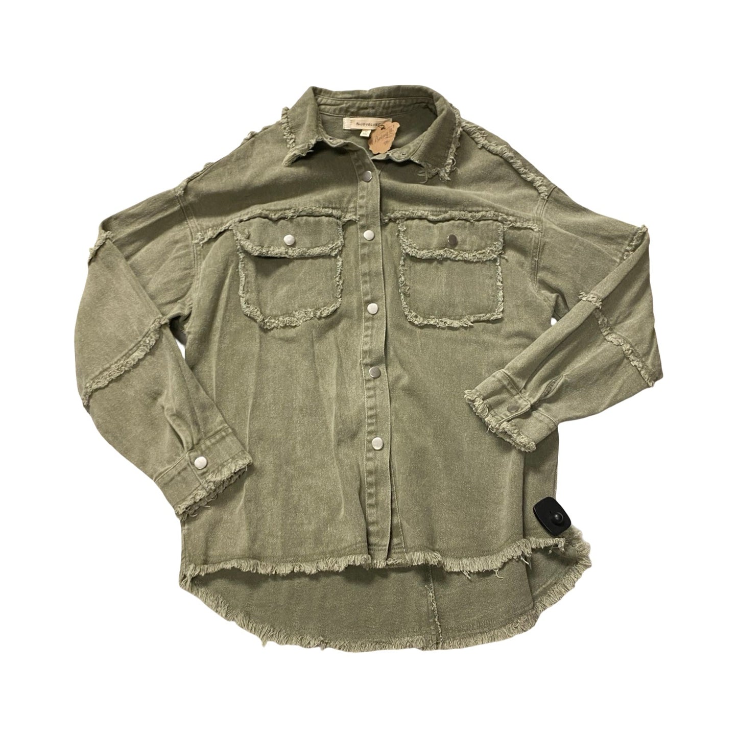 Jacket Denim By Blue Velvet In Green Denim, Size:M