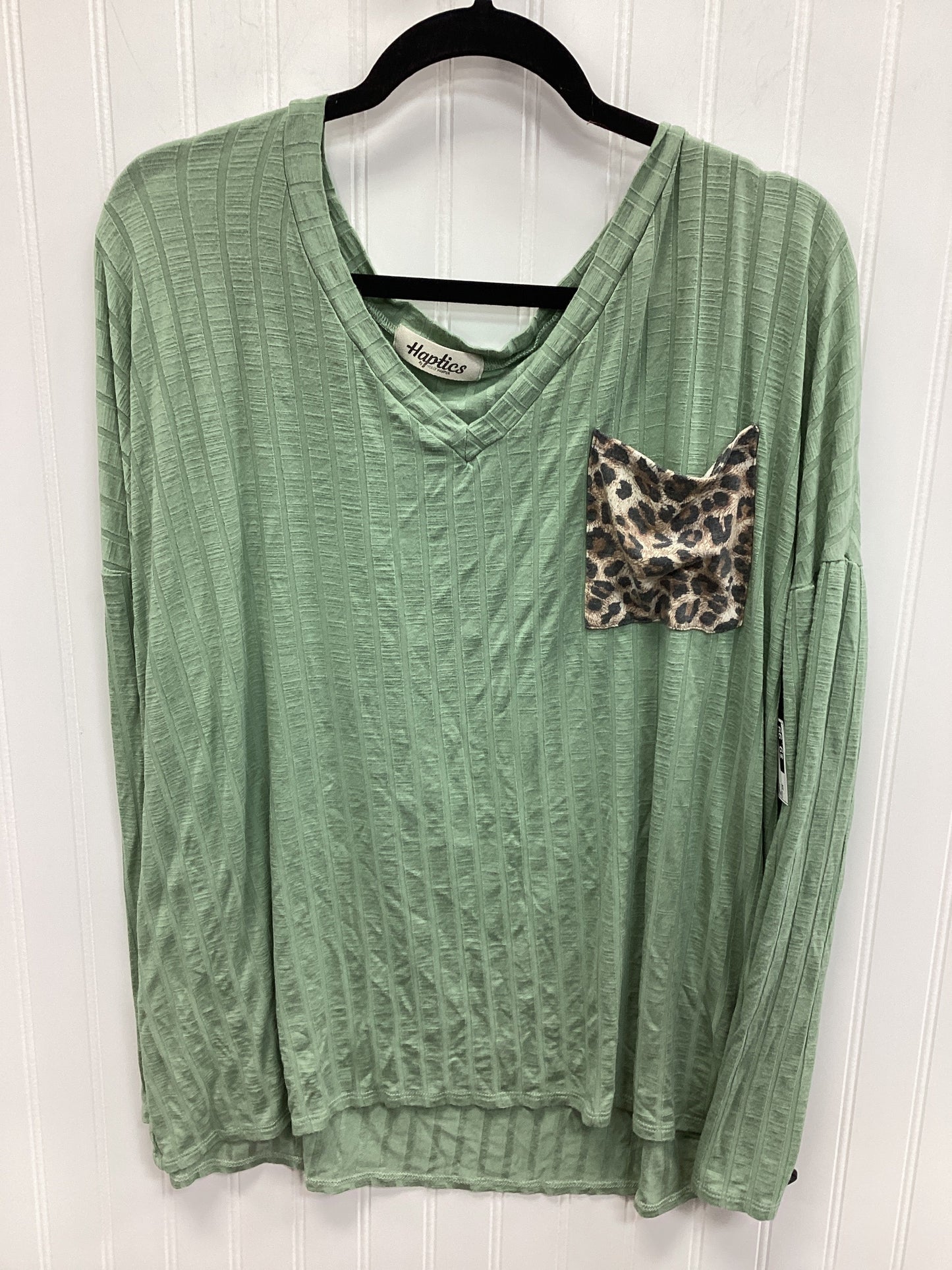 Top Ls By Haptics In Green, Size:2X