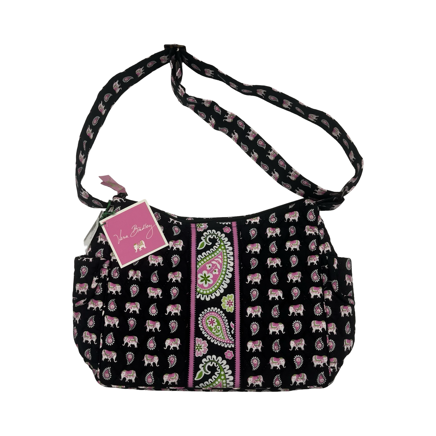 Handbag By Vera Bradley In Black & Pink, Size:Medium