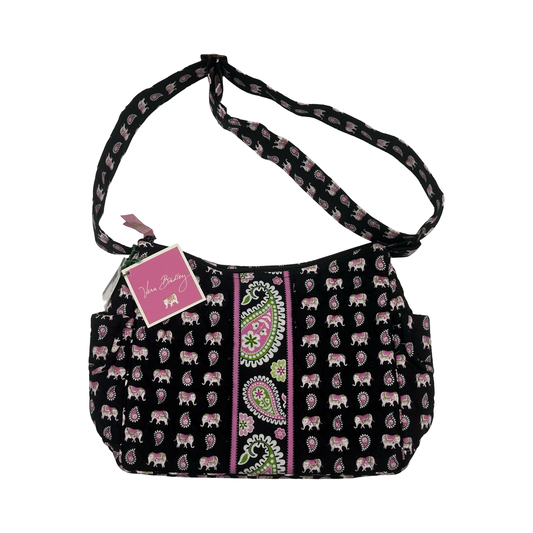 Handbag By Vera Bradley In Black & Pink, Size:Medium