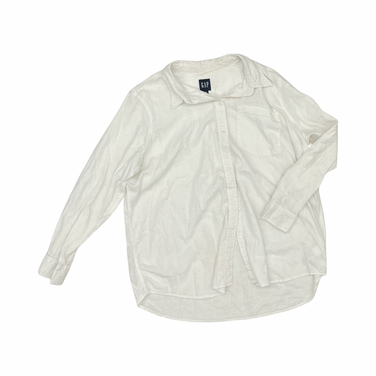 Blouse Ls By Gap In White, Size:Xxl