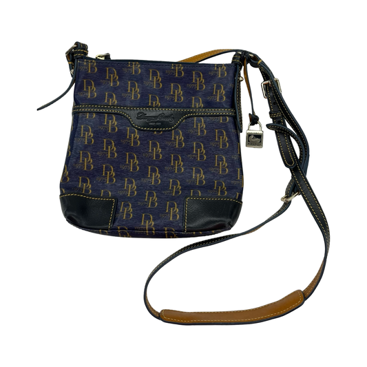 Crossbody Designer By Dooney And Bourke In Blue & Tan, Size:Small