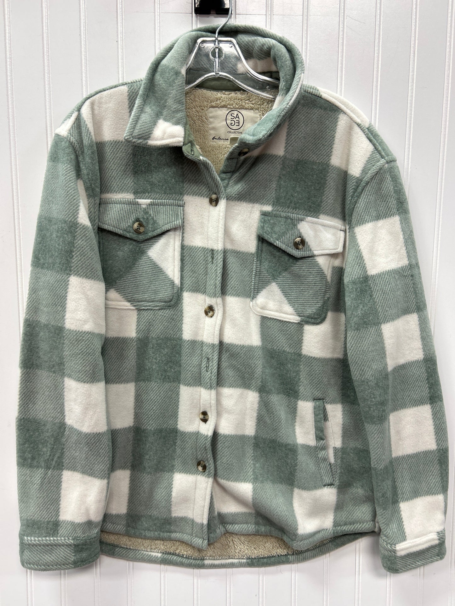 Jacket Fleece By Sage In Green, Size:M