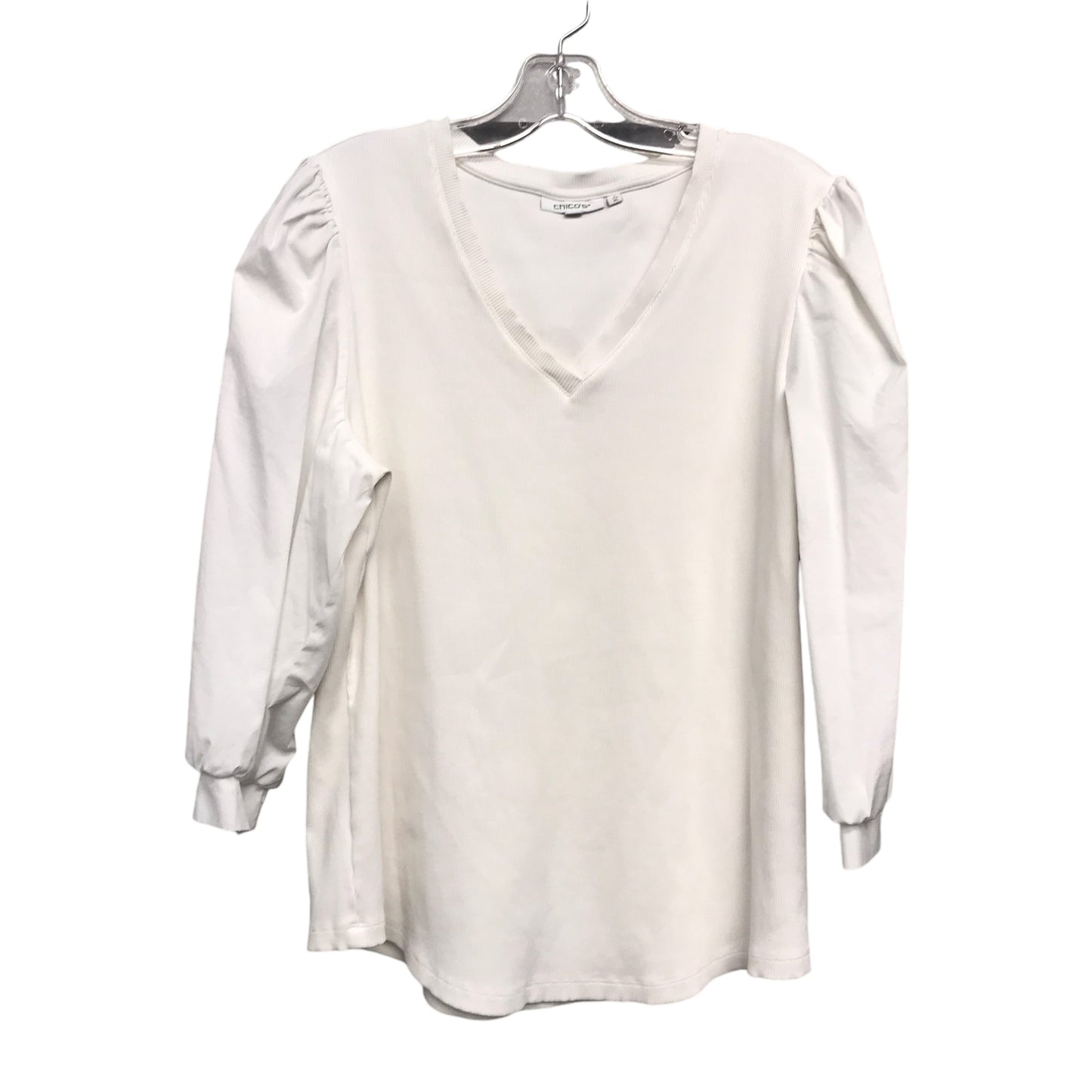 Top 3/4 sleeve By Chicos In White, Size:Xl