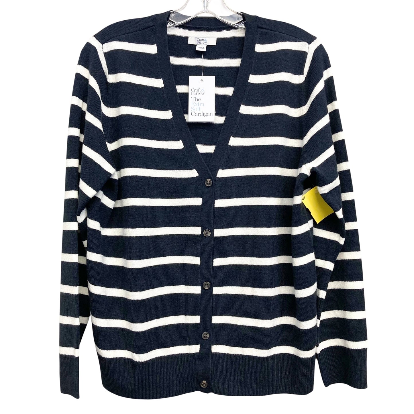 Cardigan By Croft And Barrow In Striped Pattern, Size:M