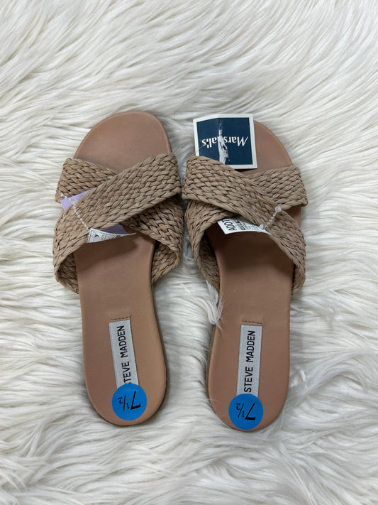 Sandals Flats By Steve Madden In Tan, Size:7.5