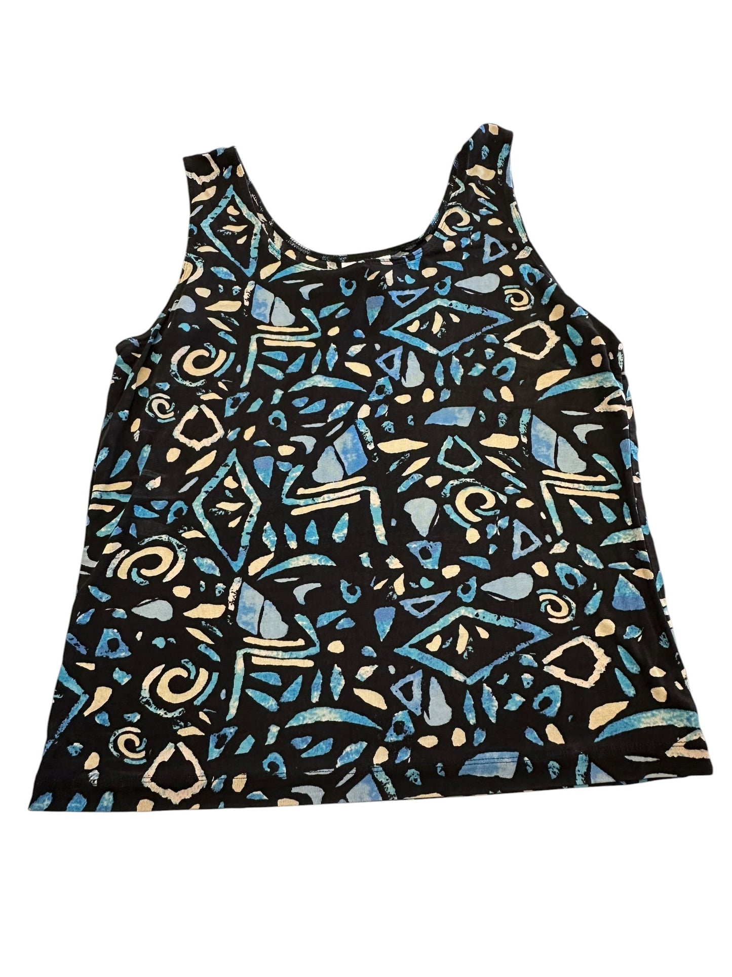 Tank Top By Chicos In Blue & Tan, Size:L