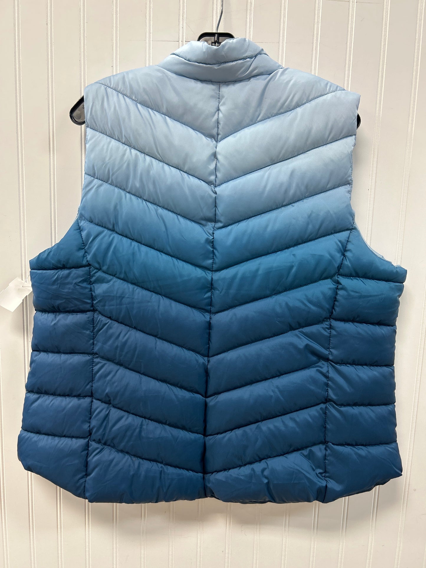 Vest Puffer & Quilted By Cj Banks In Blue, Size:1X