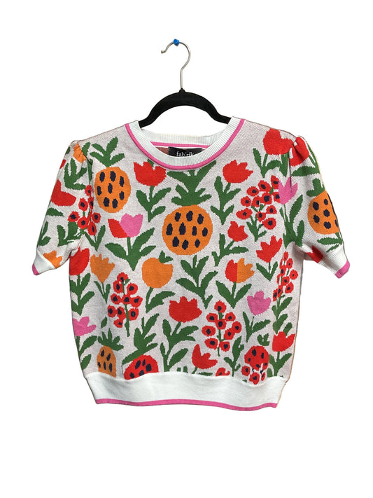 Sweater Ss By Fabrik In Green & Orange, Size:S