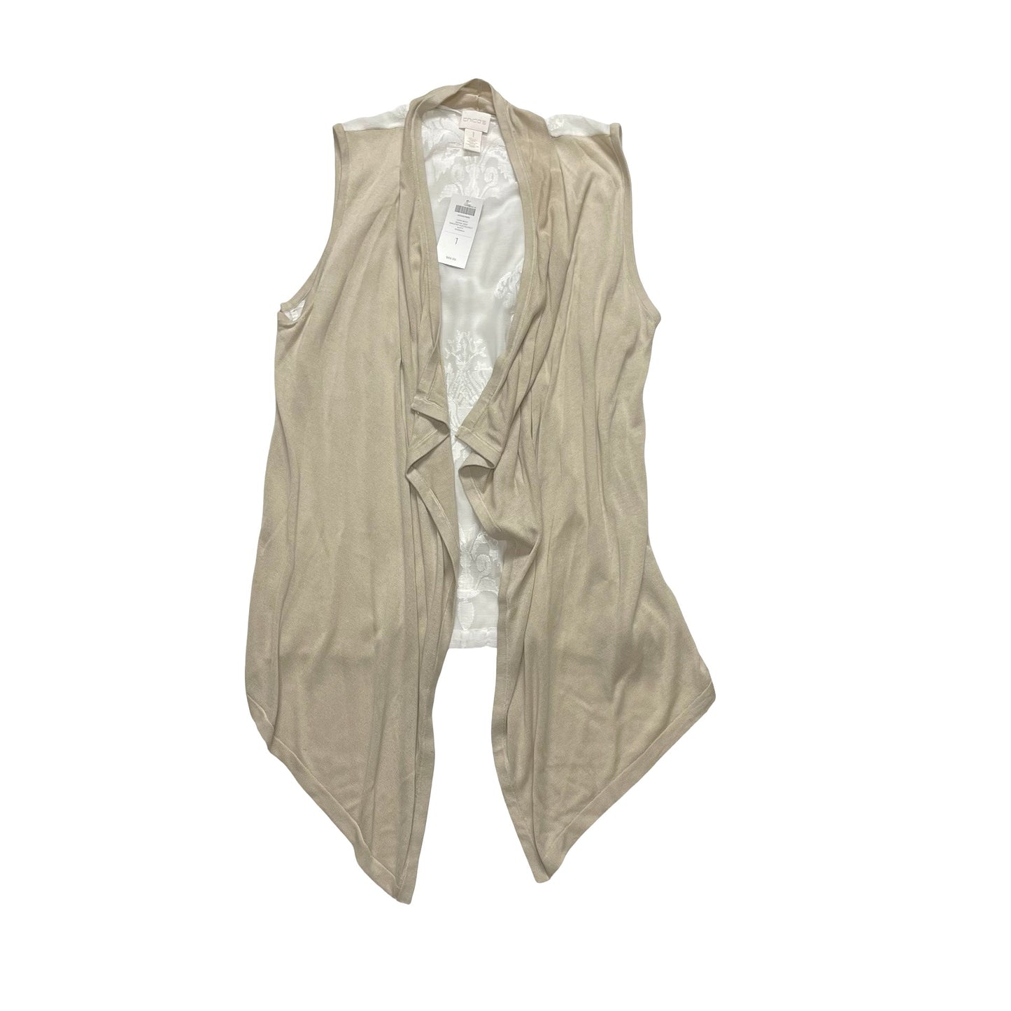 Top Sleeveless By Chicos In Cream & White, Size:M