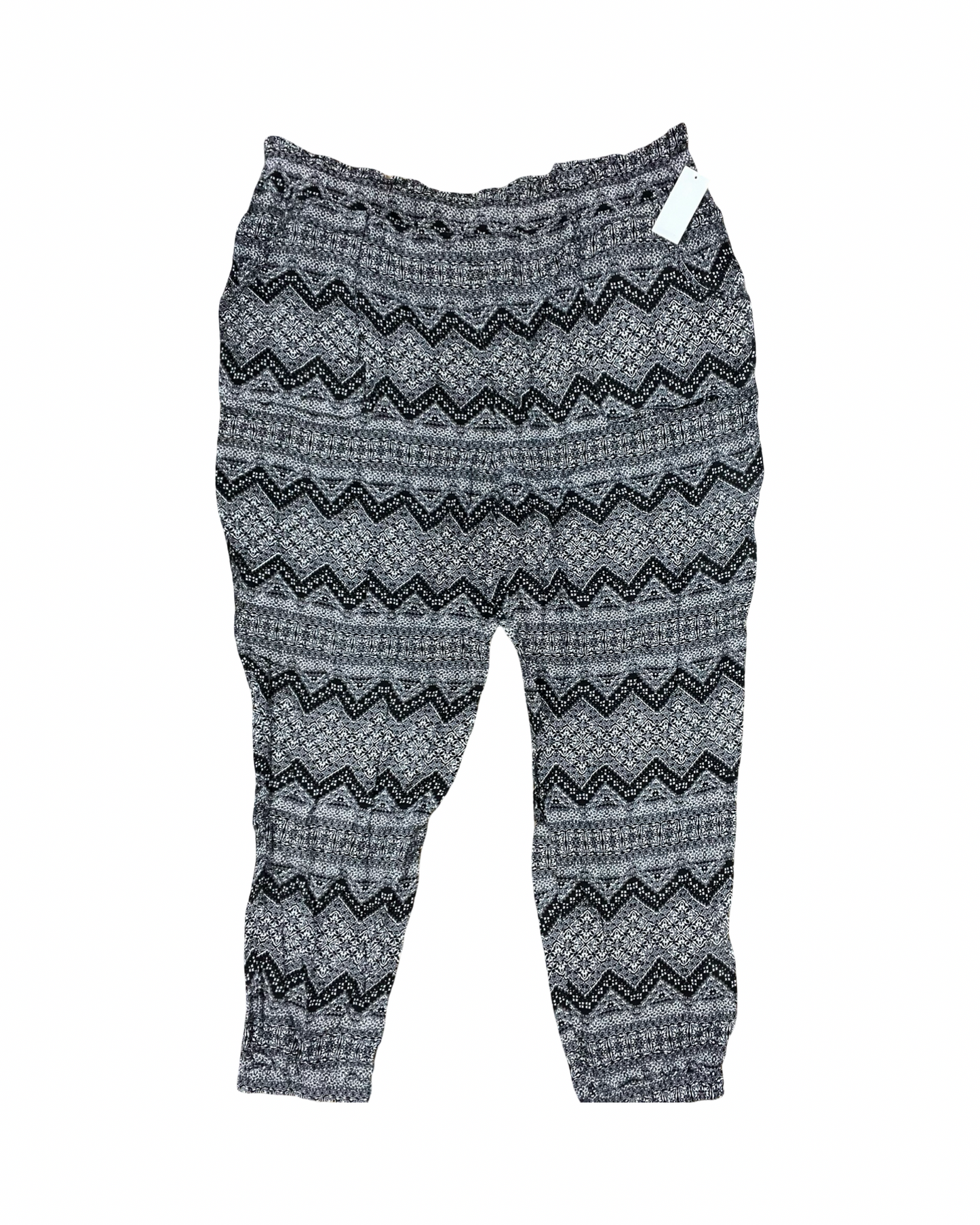Pants Lounge By Simply Emma In Black & White, Size:2X