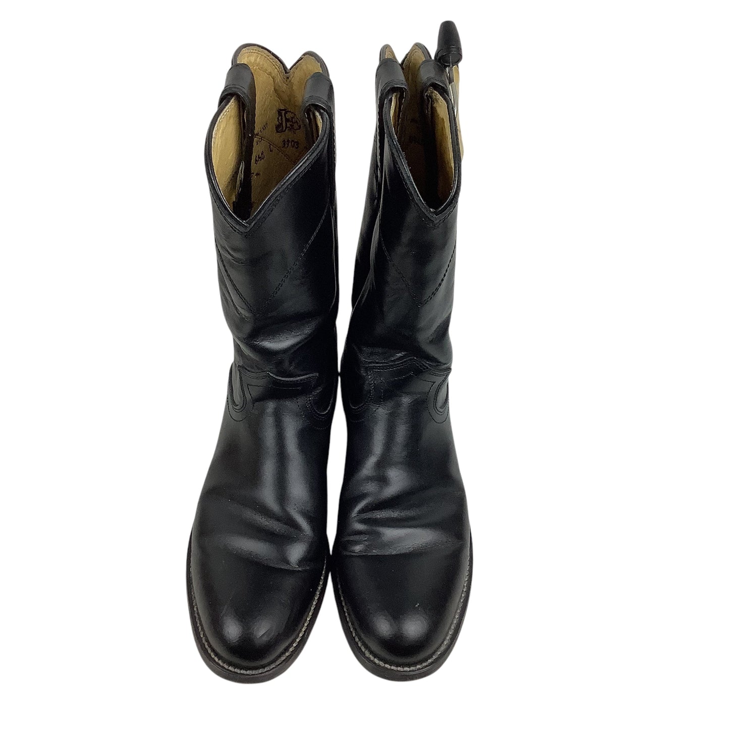 Boots Designer By Justin In Black, Size: 6.5