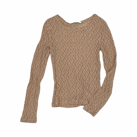 Blouse Ls By Loft In Tan, Size:S