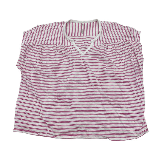 PINK & WHITE ST JOHNS BAY TOP SS BASIC, Size 2X