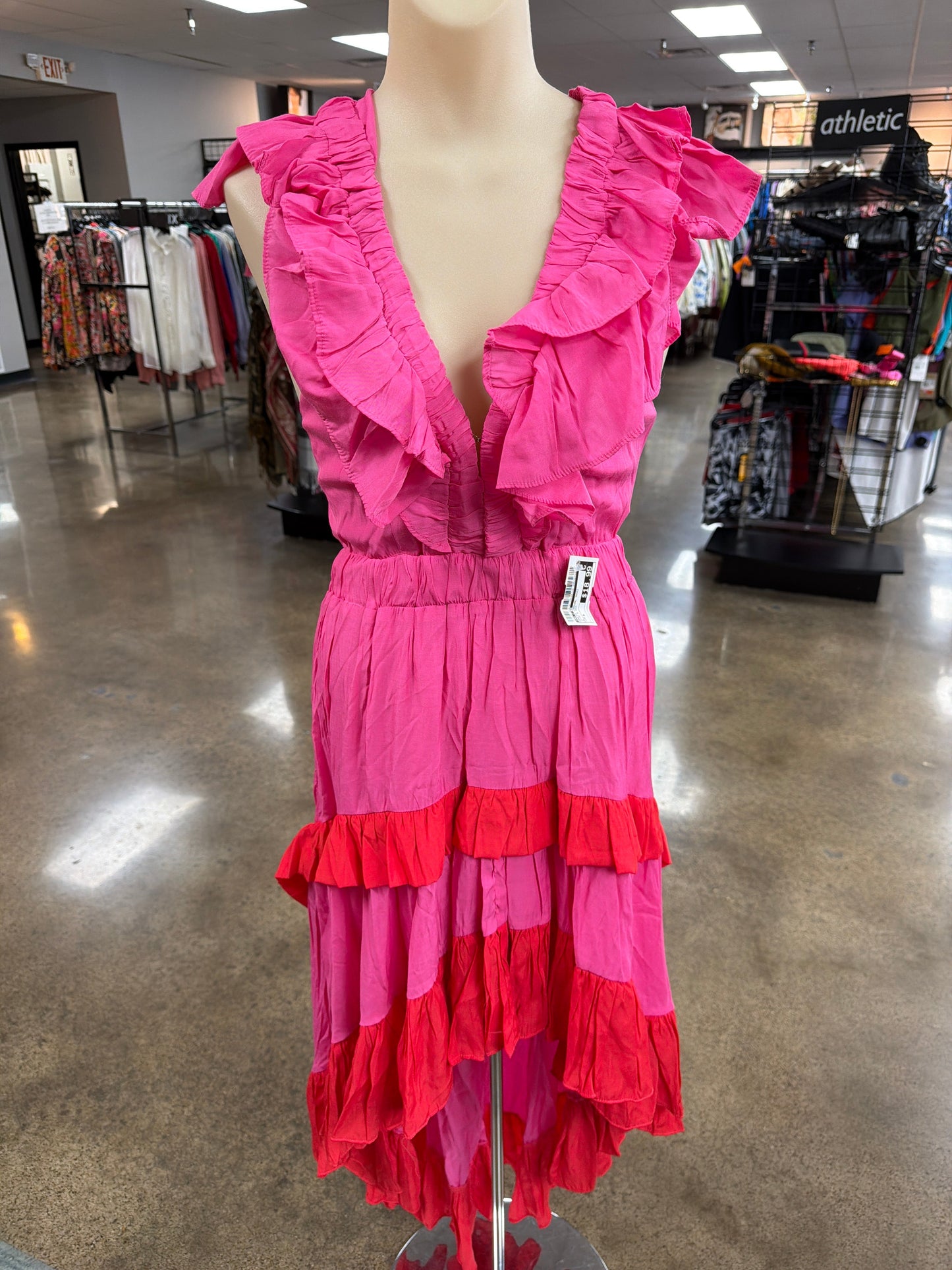 Dress Casual Maxi By Do + Be In Pink & Red, Size:S