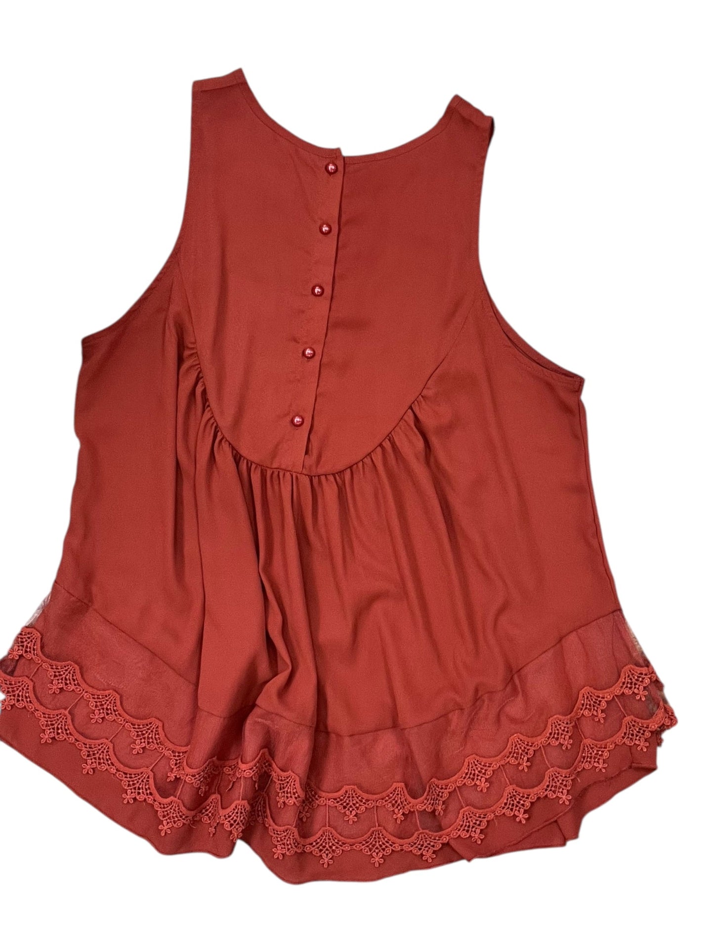 Top Sleeveless By Clothes Mentor In Orange, Size:Xl