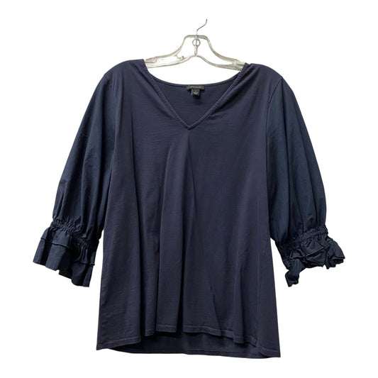 Top 3/4 Sleeve By Ann Taylor In Blue, Size:S
