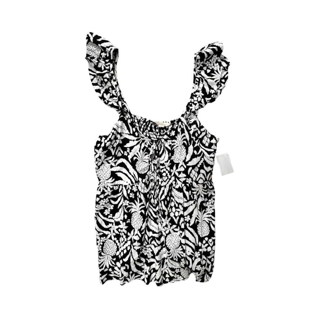 Top Sleeveless By Loft In Black & White, Size:S