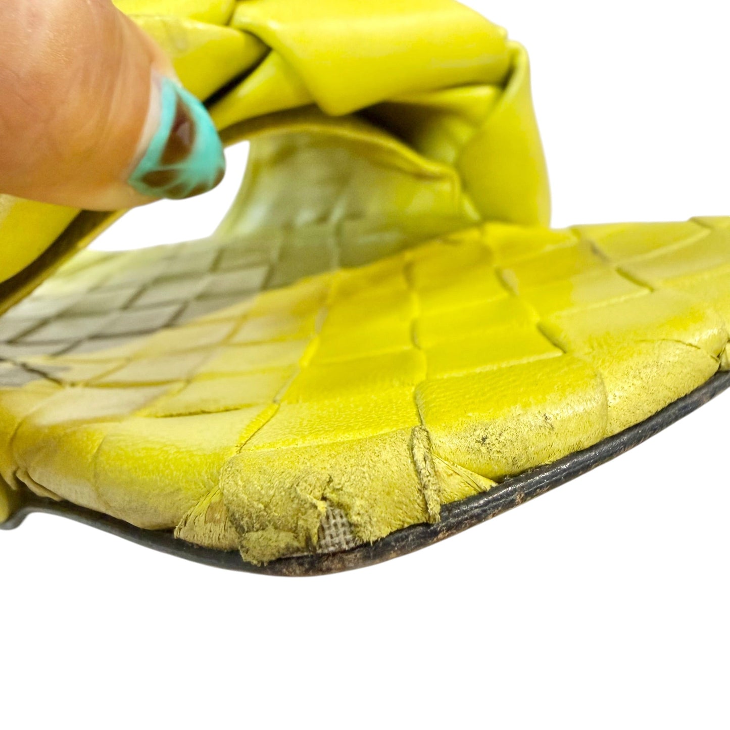 Sandals Luxury Designer By Bottega Veneta In Green, Size: 9