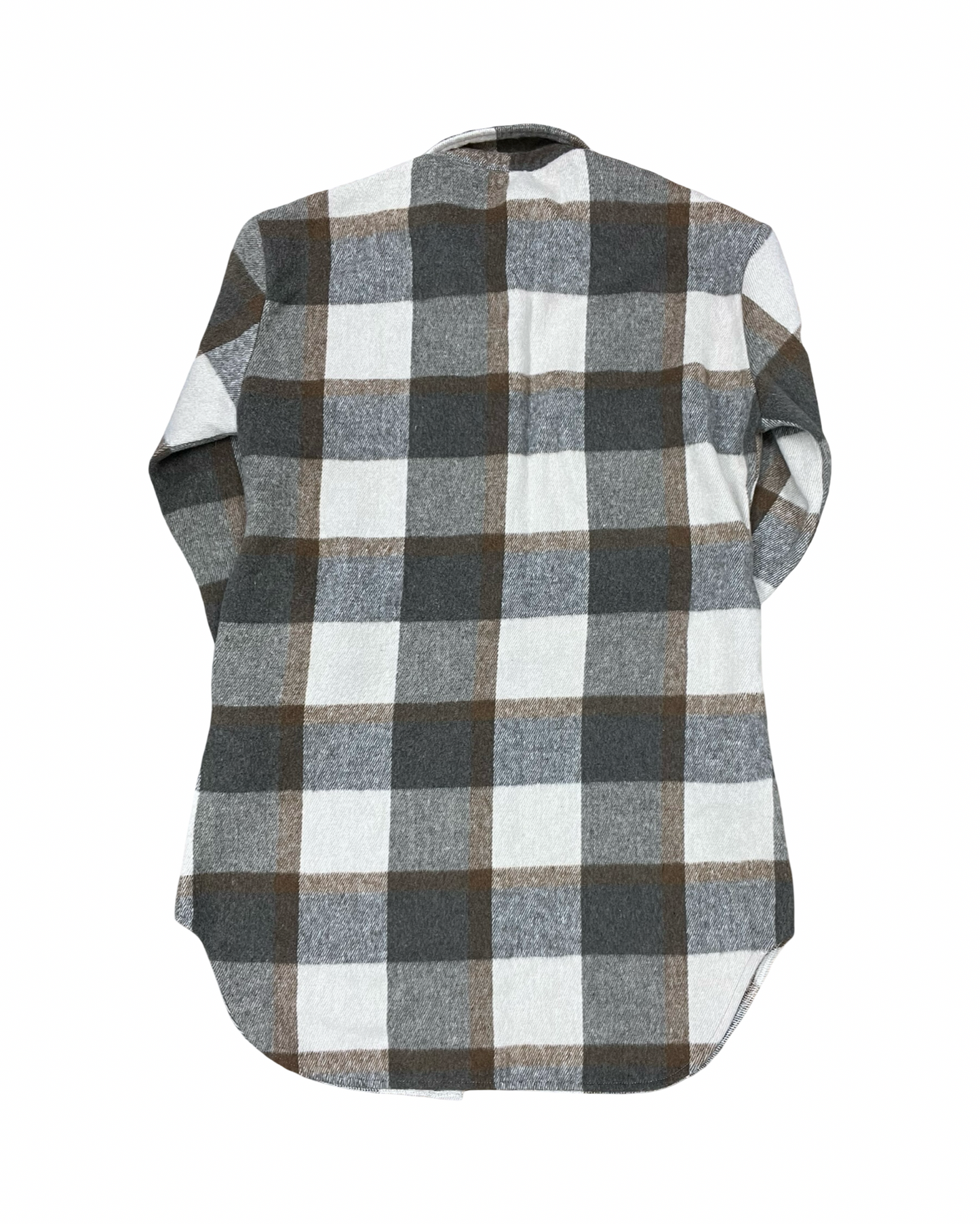 Jacket Shirt By Clothes Mentor In Cream & Grey, Size:M
