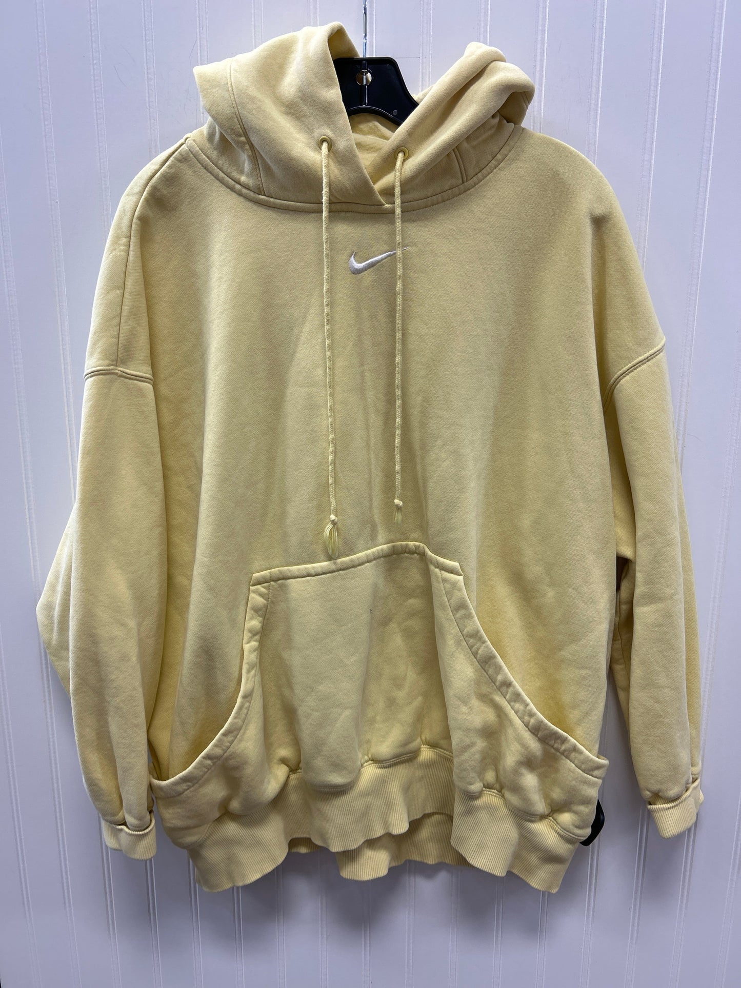 Athletic Sweatshirt Hoodie By Nike Apparel In Yellow, Size:Xl