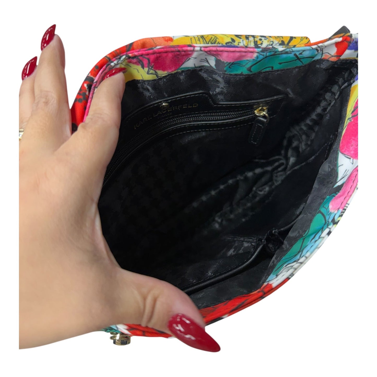 Crossbody Designer By Karl Lagerfeld In Multi, Size:Medium