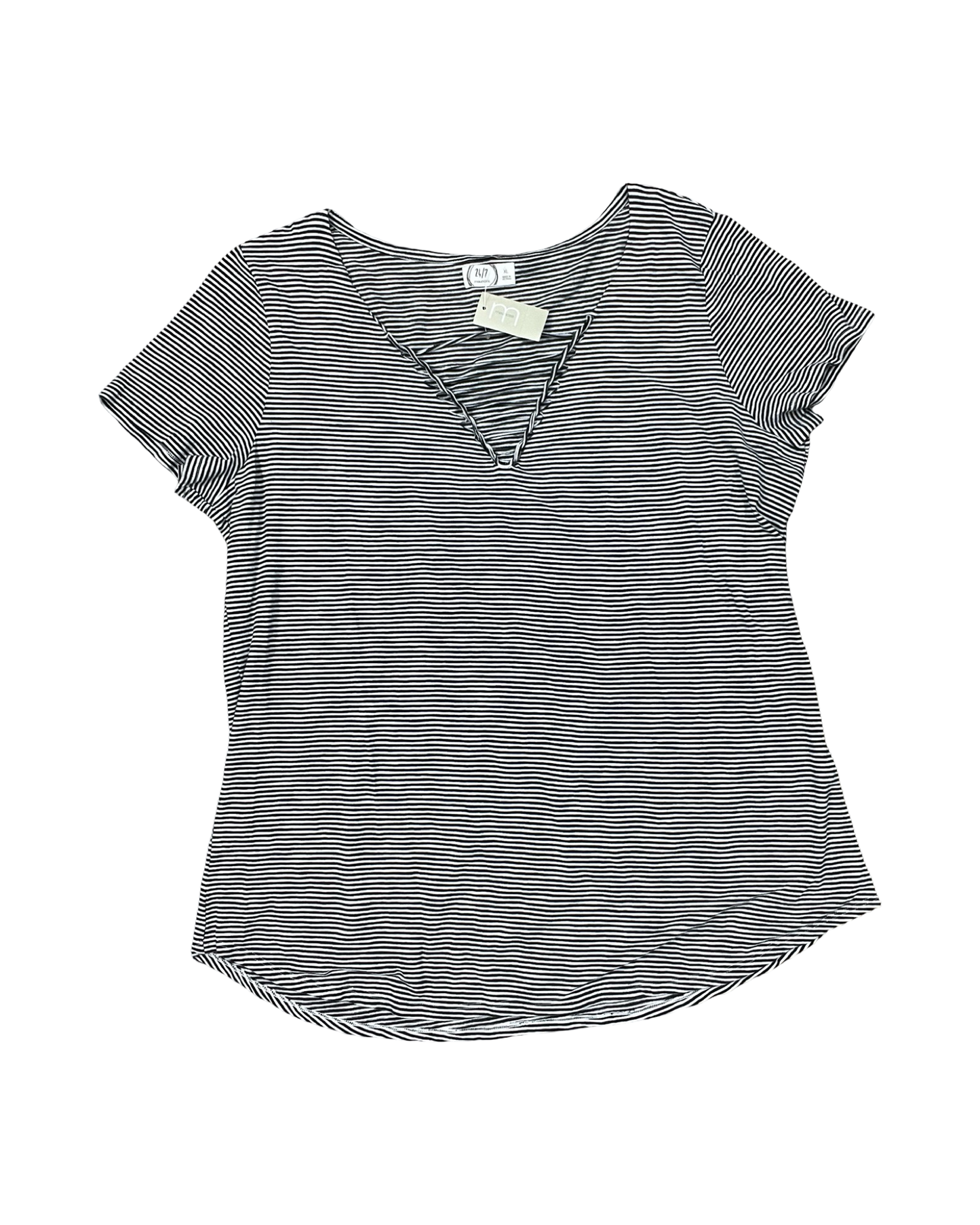 Top Ss By Maurices In Black & White, Size:Xl