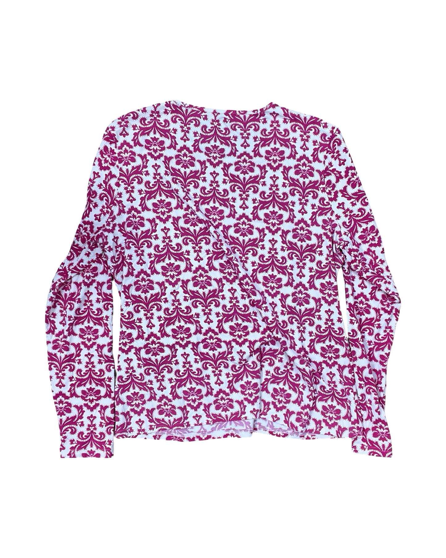 Top Ls By Lands End In Pink & White, Size:L