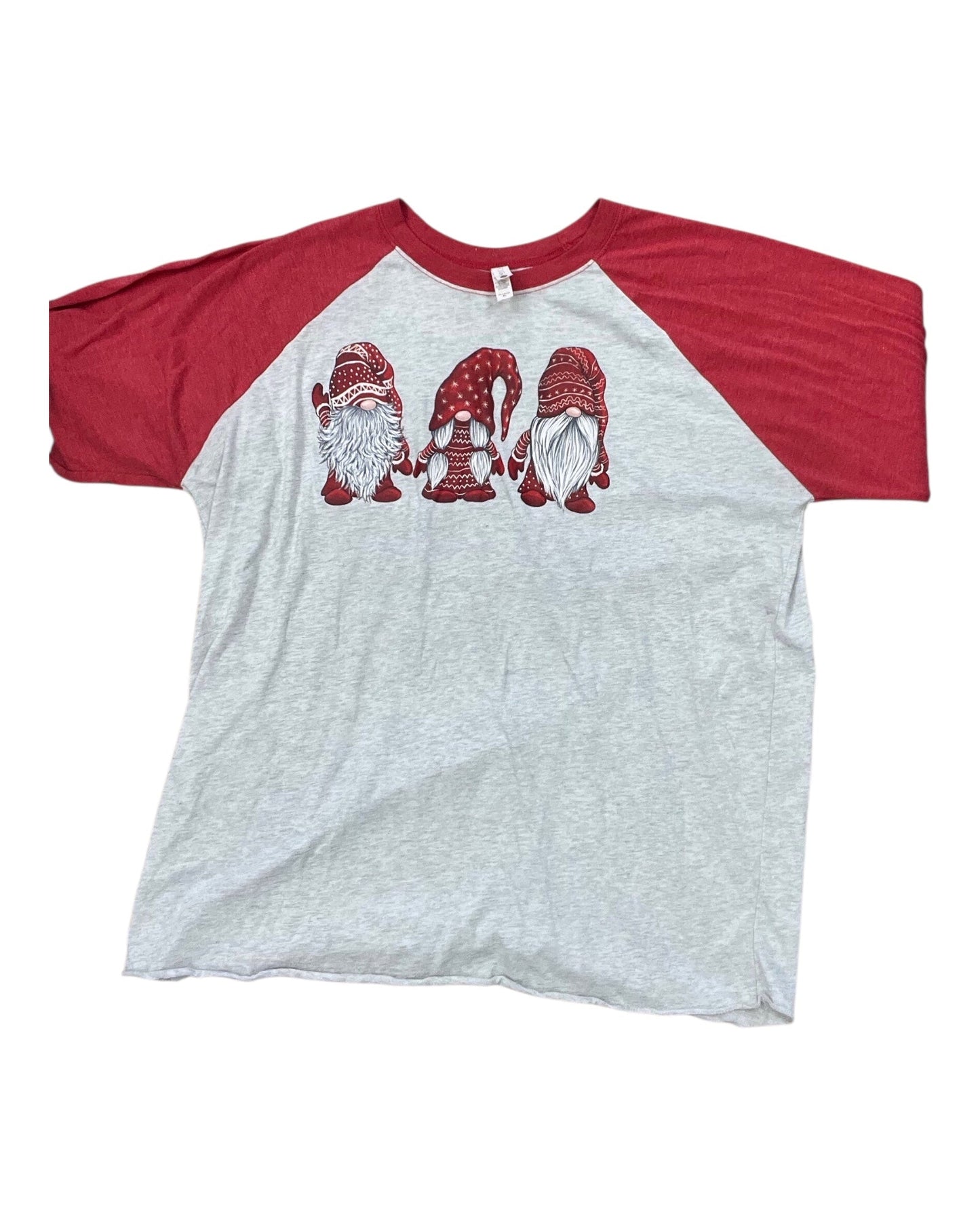 Top Ls Basic By Next Level In Grey & Red, Size:Xl