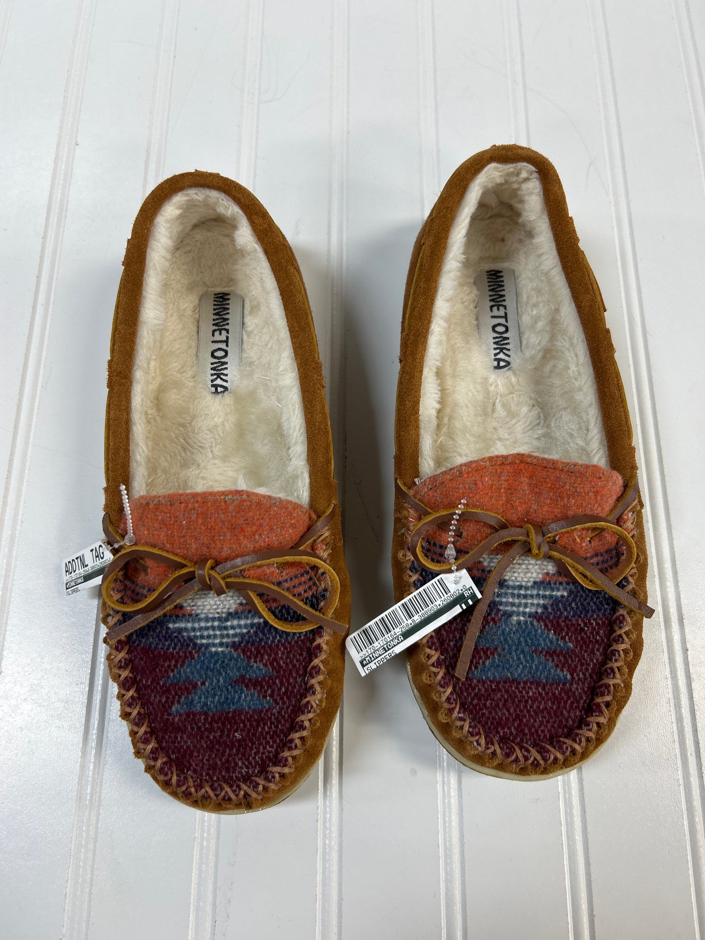 Slippers By Minnetonka In Brown, Size:9