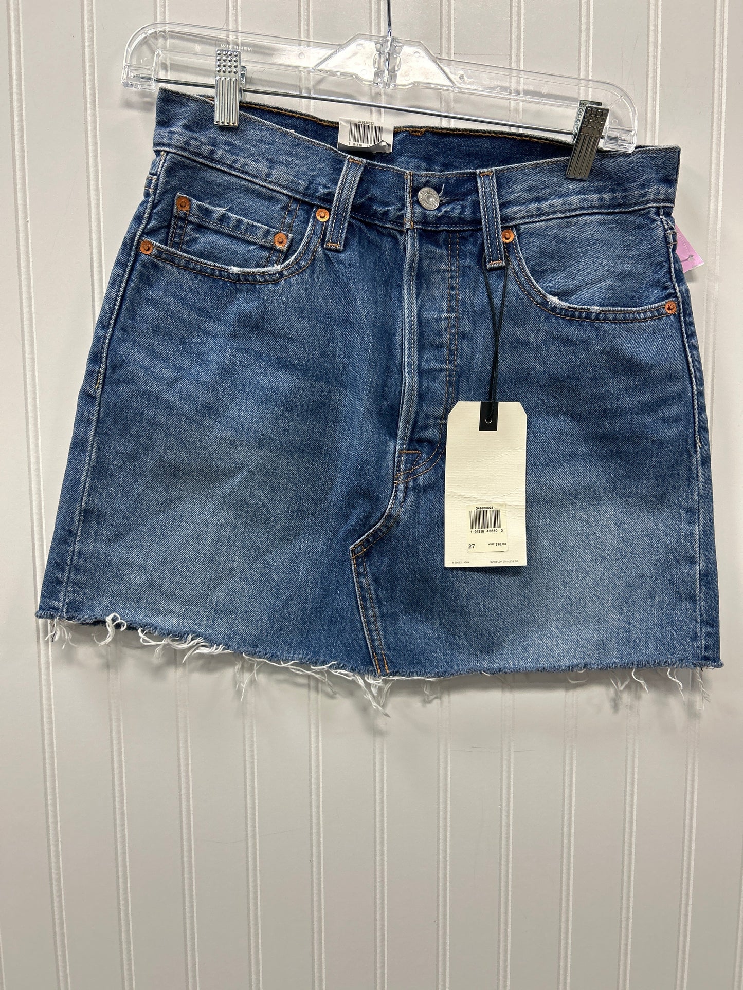 Skirt Mini & Short By Levis In Blue Denim, Size:4