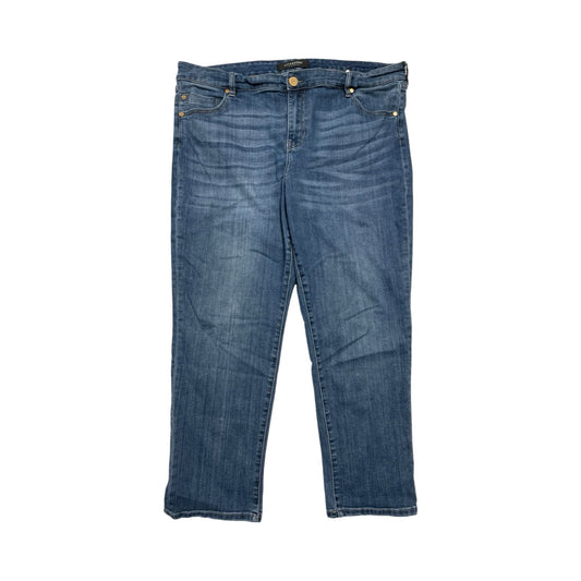 Jeans Straight By Liverpool In Blue Denim, Size:18