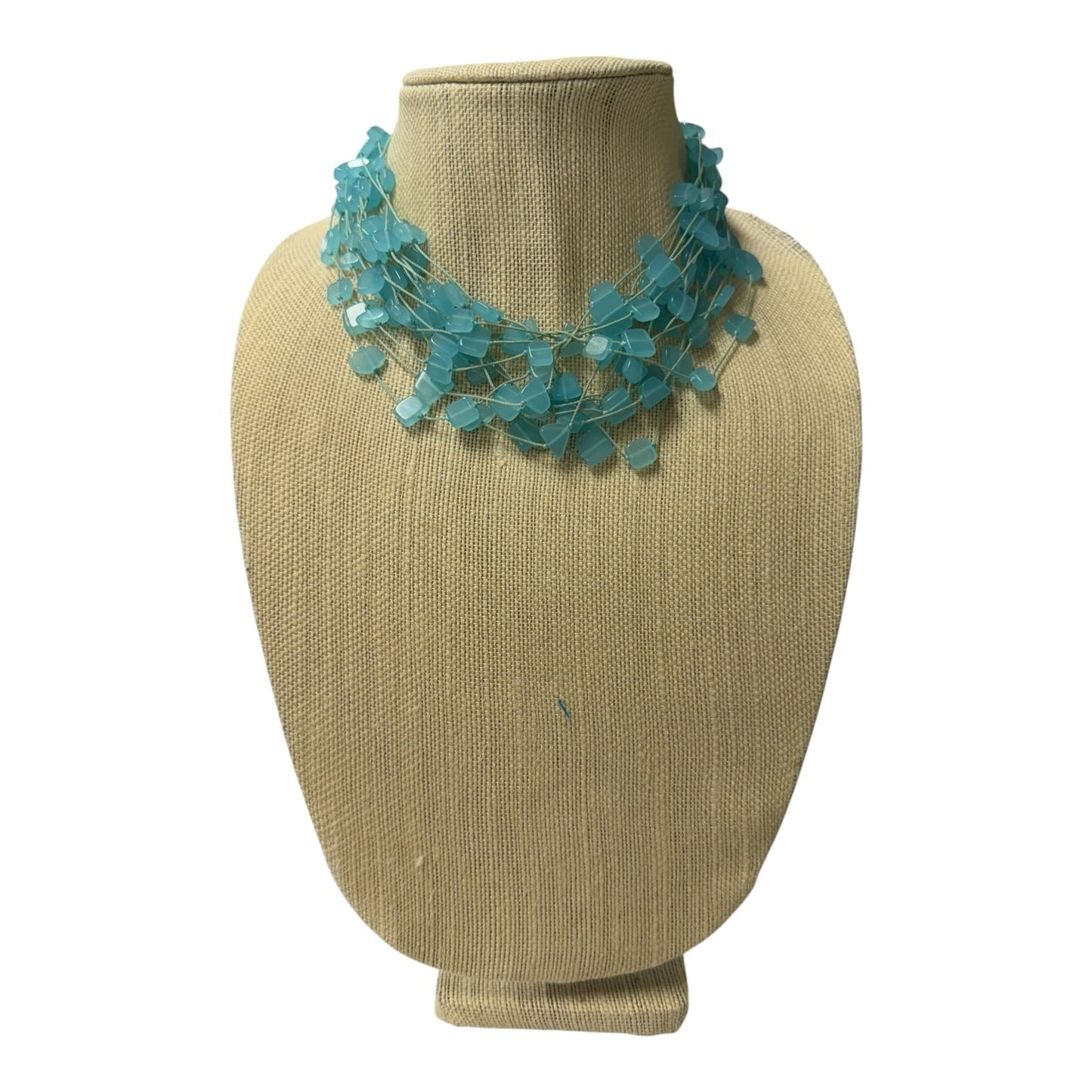 Necklace Statement  In Aqua