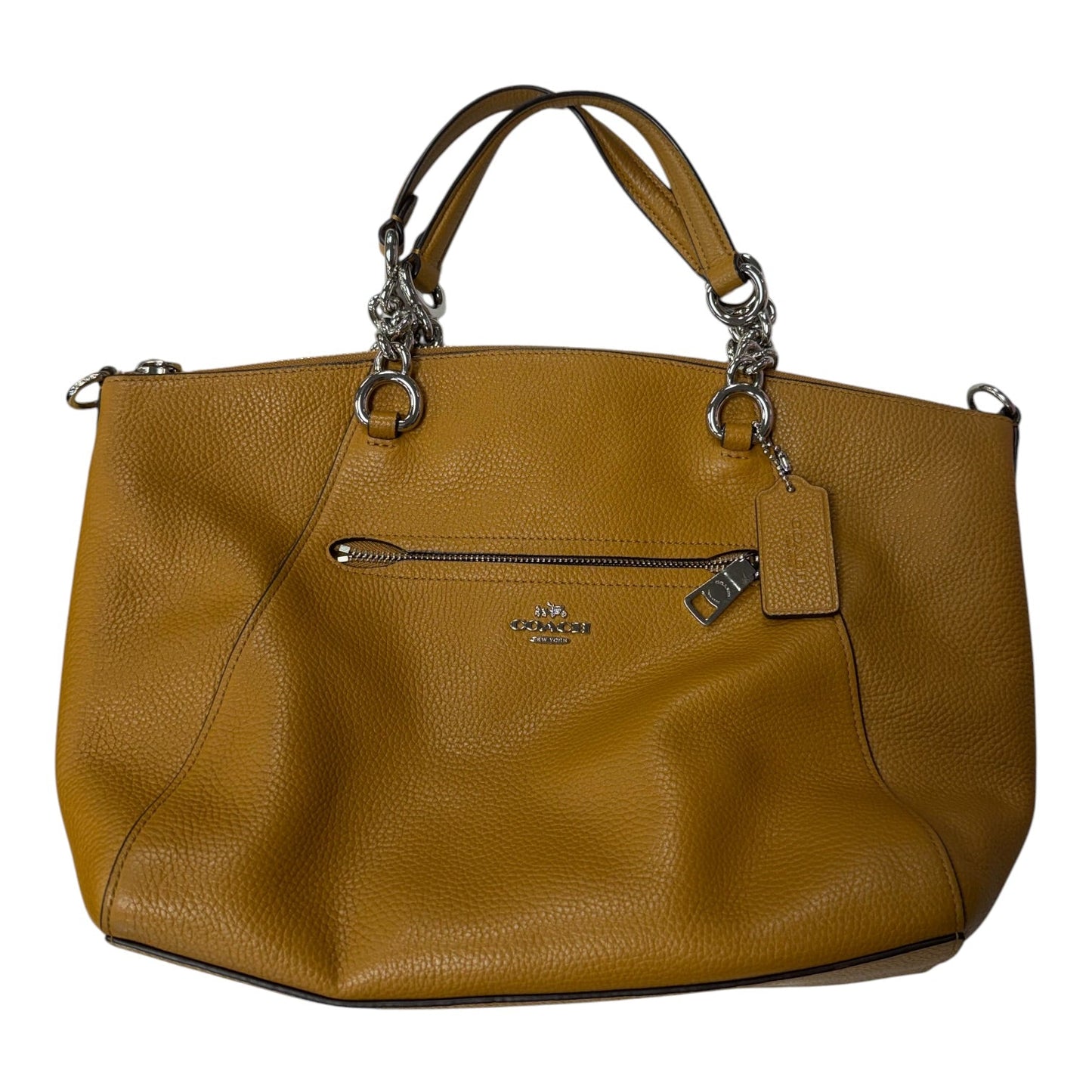 Handbag Designer By Coach In Tan, Size:Medium