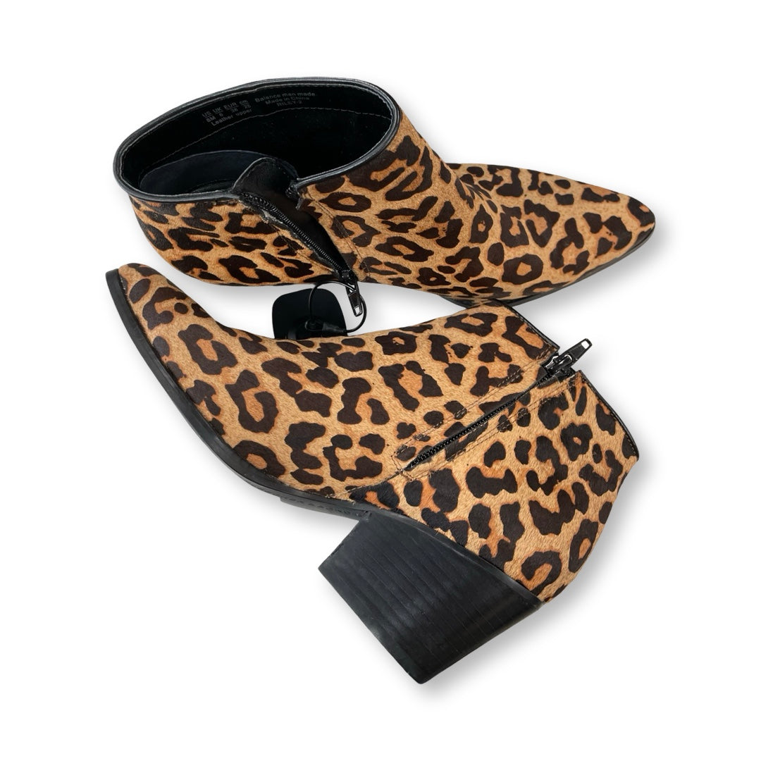 Boots Ankle Heels By Bleecker & Bond In Animal Print, Size:8