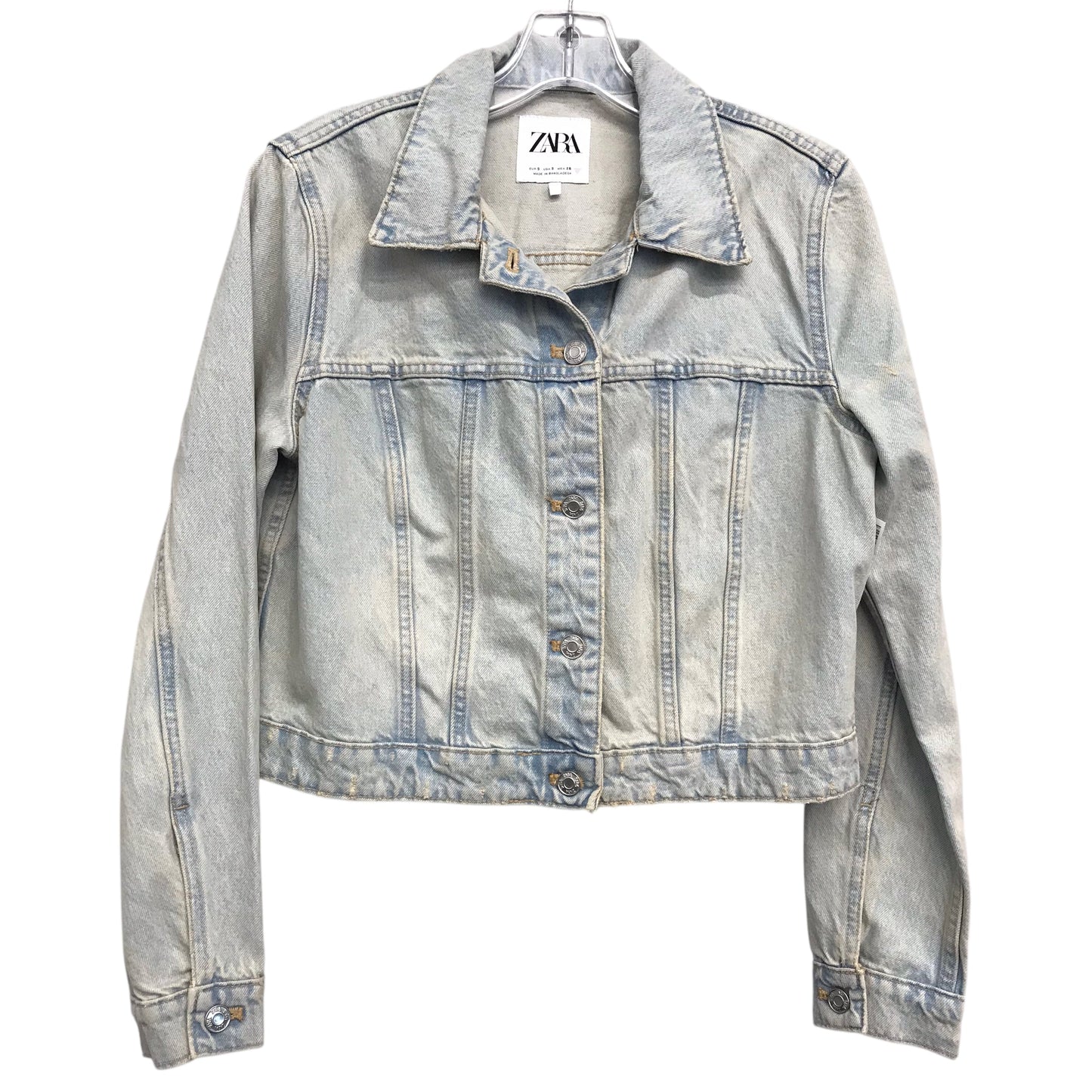 Jacket Denim By Zara In Blue Denim, Size:S