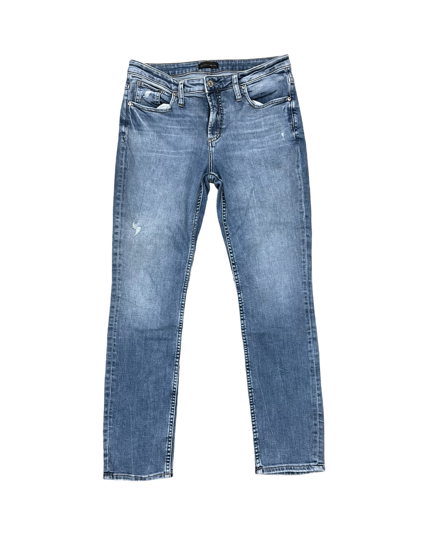 Jeans Straight By Silver In Blue Denim, Size:8