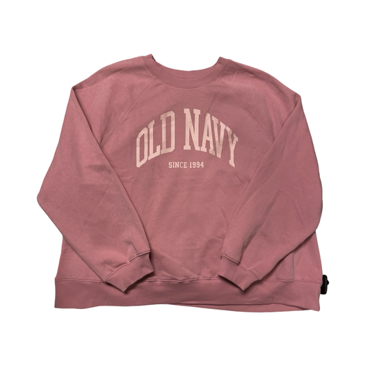 Sweatshirt Crewneck By Old Navy In Pink, Size:2X