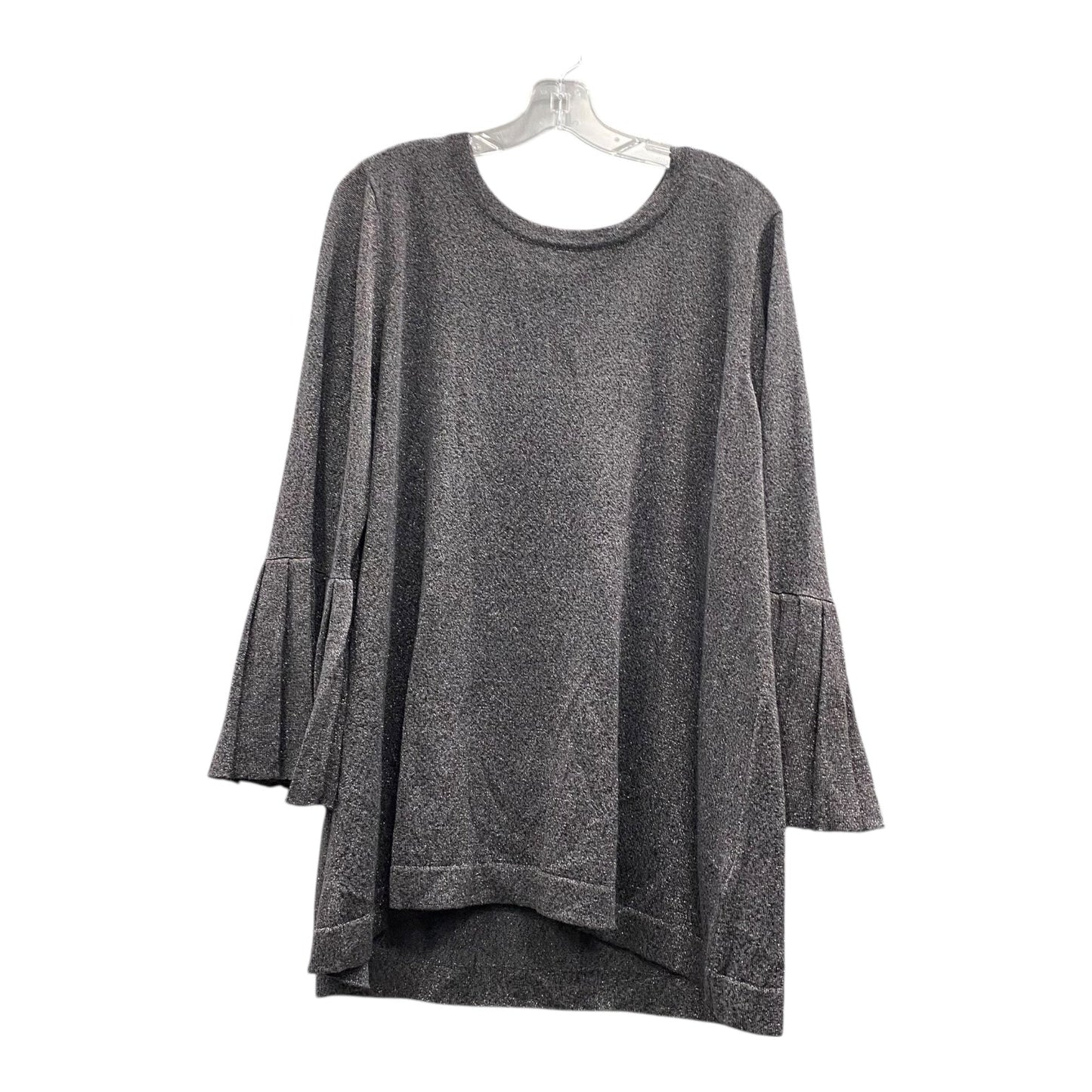 Sweater By Cable And Gauge In Grey & Silver, Size:1X
