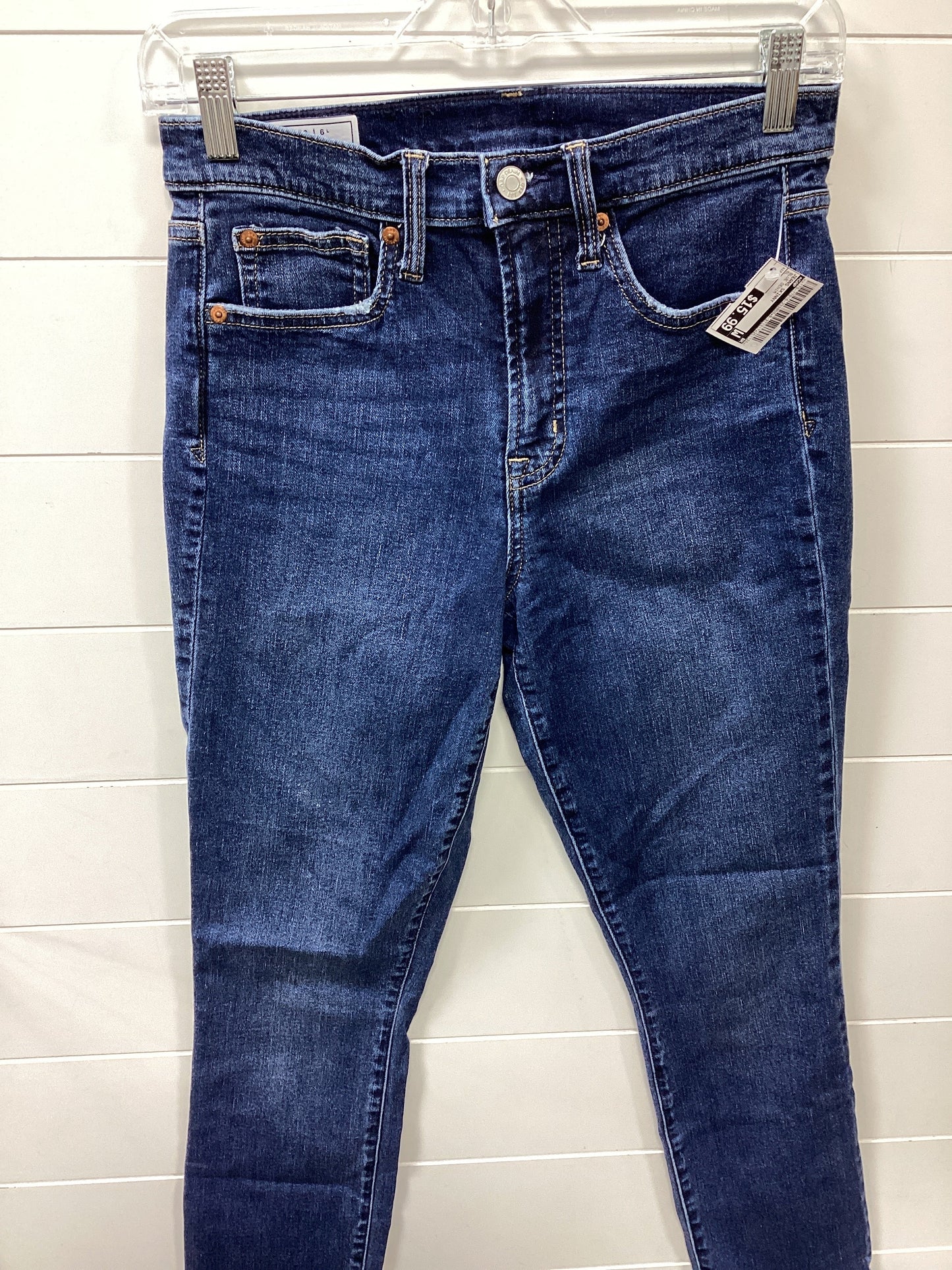 Jeans Skinny By Gap In Blue Denim, Size:6L