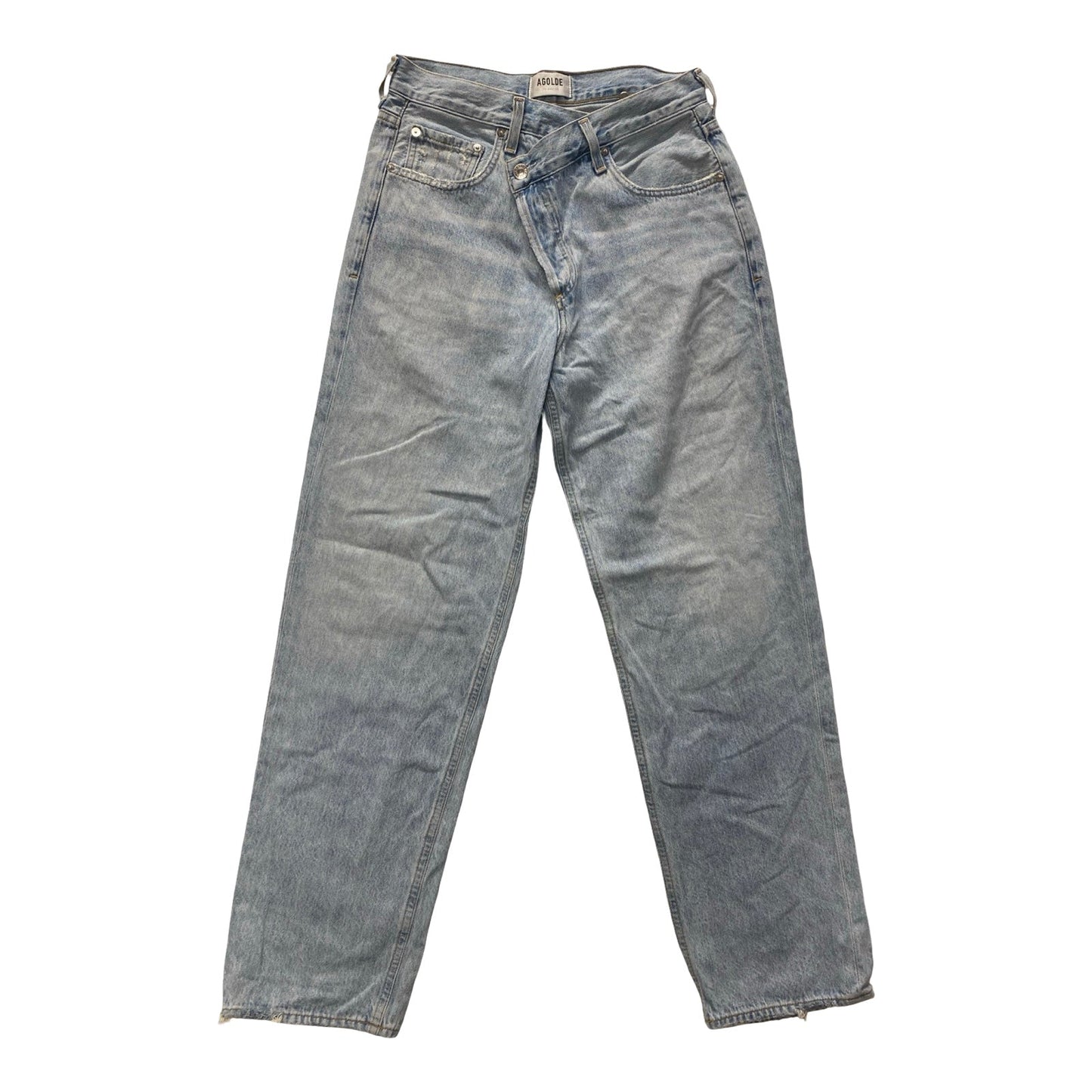 Jeans Straight By Agolde In Blue Denim, Size:2