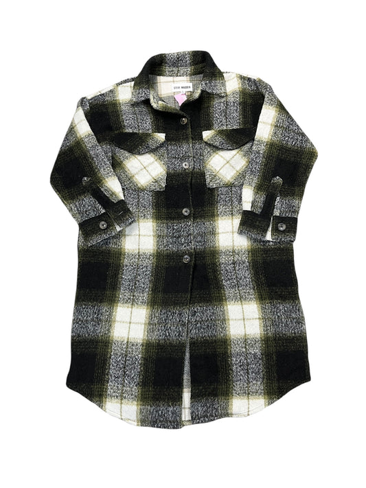 Jacket Shirt By Steve Madden In Plaid Pattern, Size:M