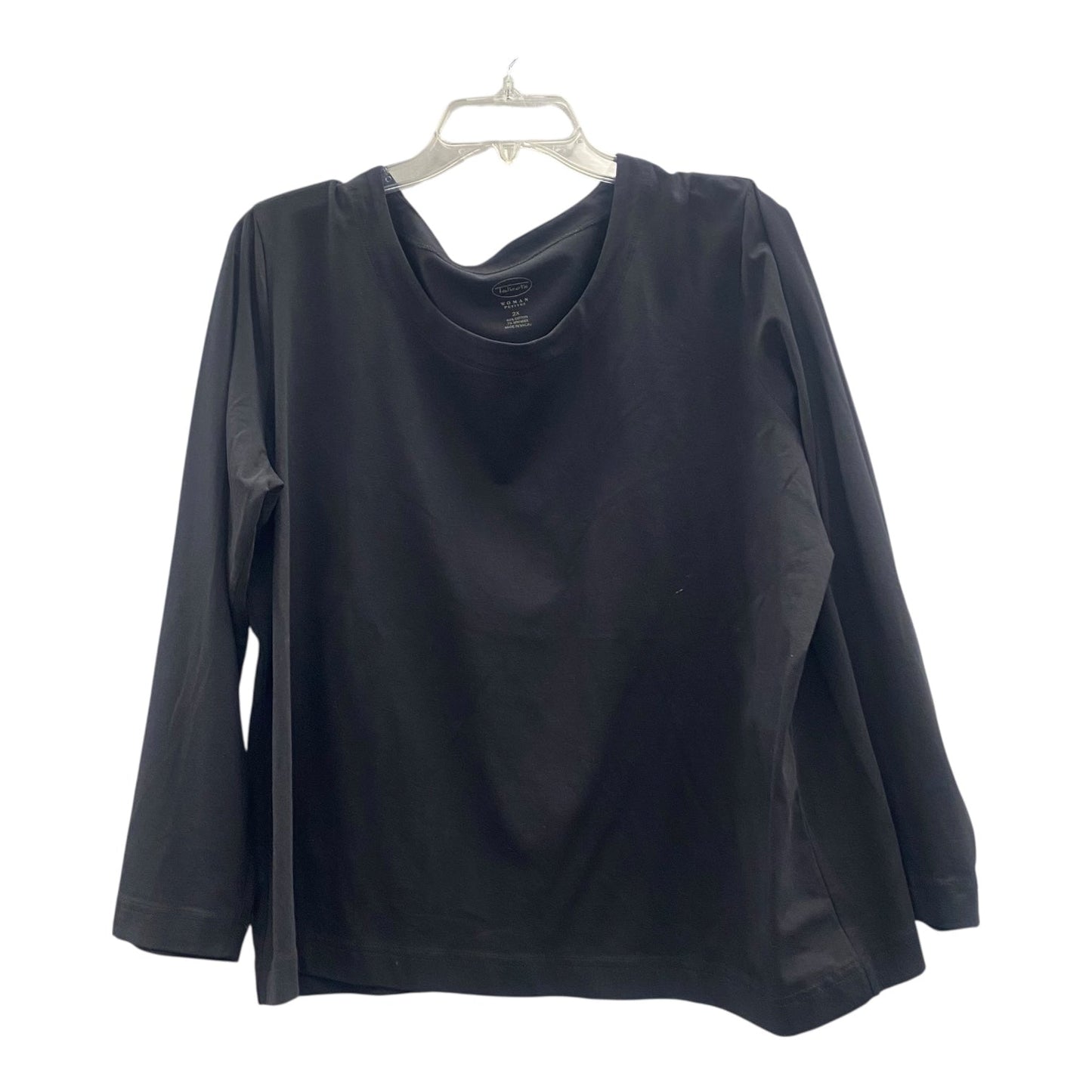 Top 3/4 Sleeve By Talbots In Black, Size:2X