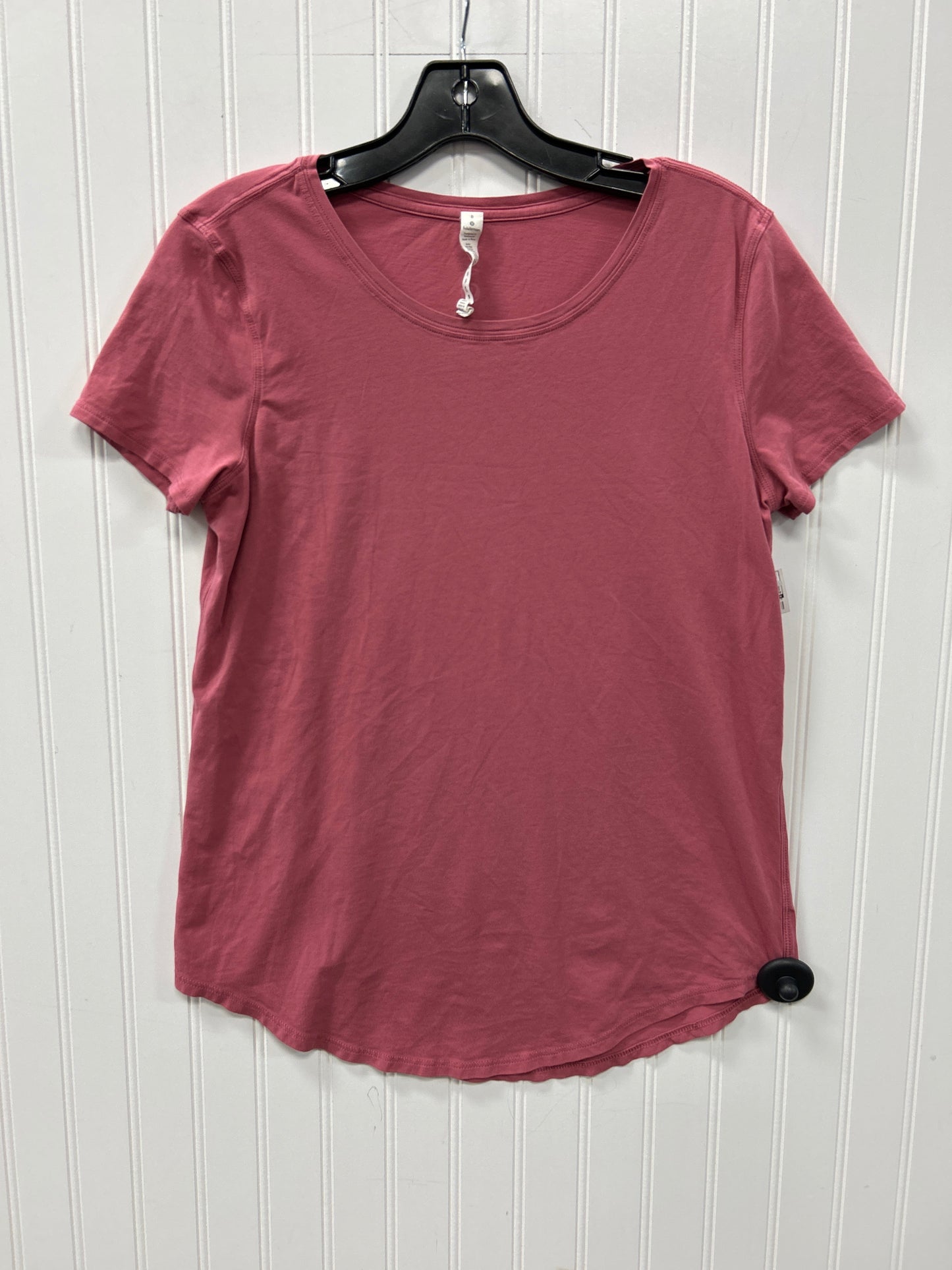 Athletic Top Ss By Lululemon In Pink, Size:8