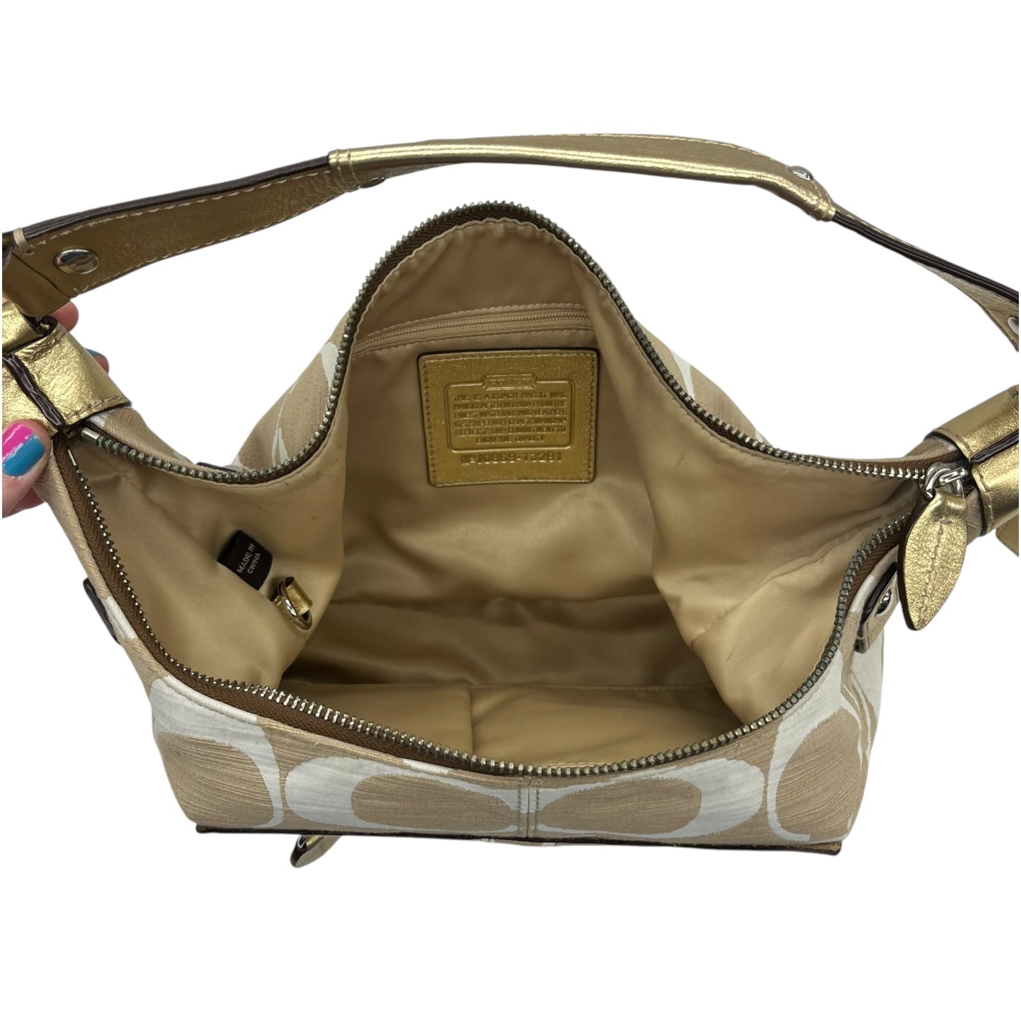 Handbag Designer By Coach In Tan, Size:Medium