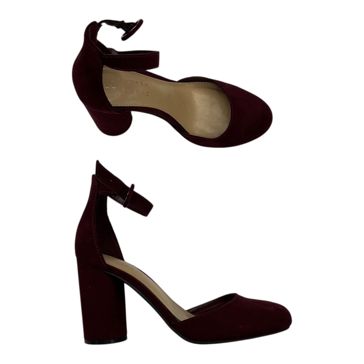 Shoes Heels Block By Lc Lauren Conrad In Maroon, Size:6
