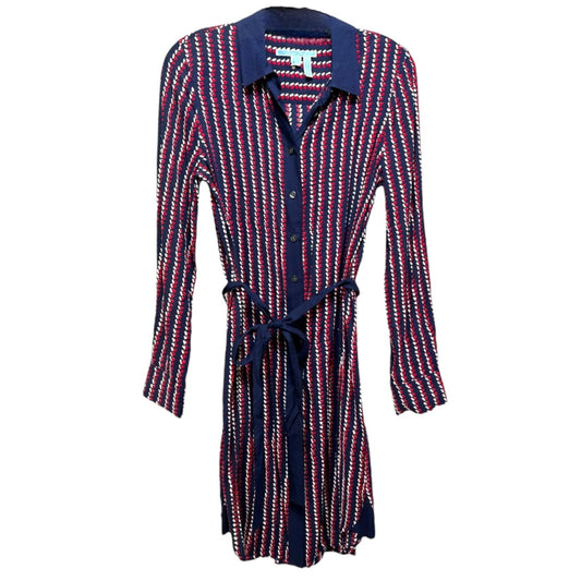 Heart Stripe Shirt Dress By Draper James In Nassau Navy, Size: 6