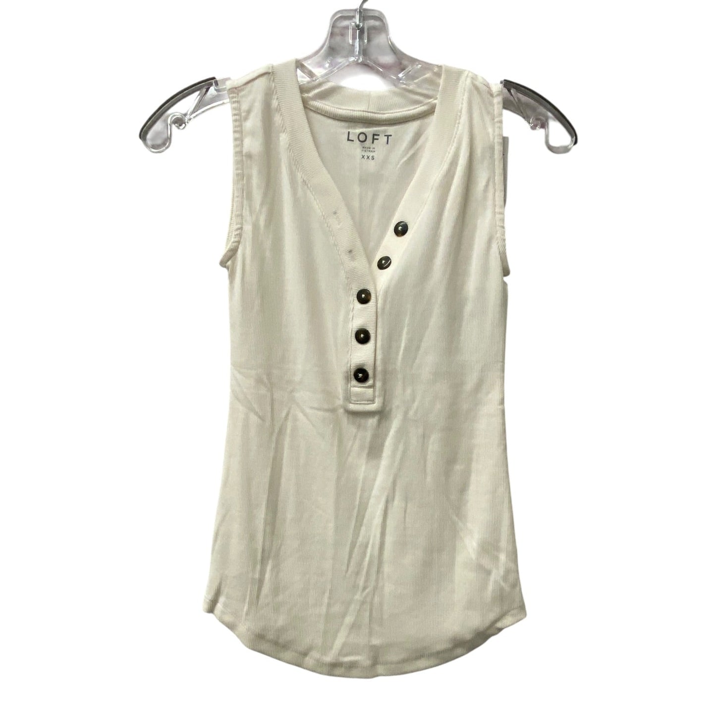 Top Sleeveless By Loft In Cream, Size:Xxs