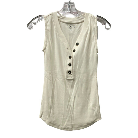 Top Sleeveless By Loft In Cream, Size:Xxs